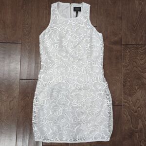 Laundry by Shelli Segal White Lace Sleeveless Cocktail Dress, Size 2